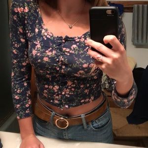Pins & Needles floral print 3/4 length sleeve top